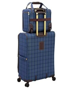 London Fog Brentwood II 4 Piece Set (with Under The Seat Bag), Blue Window Pane -Luggage Factory Store 41XdiEhEkuL
