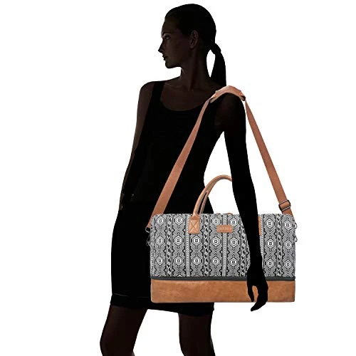 Oflamn Weekender Bag For Women Carry-On Luggage Bohemian style Duffle Bag Overnight Bags 3-4 Day' Travel Bags With Separated Shoes Compartment 4 Oflamn Weekender Bag For Women Carry-On Luggage Bohemian style Duffle Bag Overnight Bags 3-4 Day' Travel Bags With Separated Shoes Compartment - Image 2