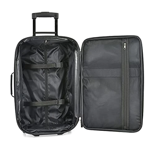 U.S. Traveler Rio Rugged Fabric Expandable Carry-On Luggage Set, Black, 2-Piece 5 U.S. Traveler Rio Rugged Fabric Expandable Carry-On Luggage Set, Black, 2-Piece - Image 3