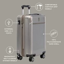 Travelpro Platinum Elite Hardside Expandable Spinner Luggage, Metallic Sand, 2-Piece Set (21/25) 14 Travelpro Platinum Elite Hardside Expandable Spinner Luggage, Metallic Sand, 2-Piece Set (21/25) -Luggage Factory Store 41do7sj0Z L