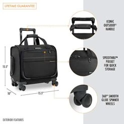 Briggs & Riley Baseline-Softside Cabin Spinner Bag, Black, Underseater 16-Inch -Luggage Factory Store 41eVkmae0 L
