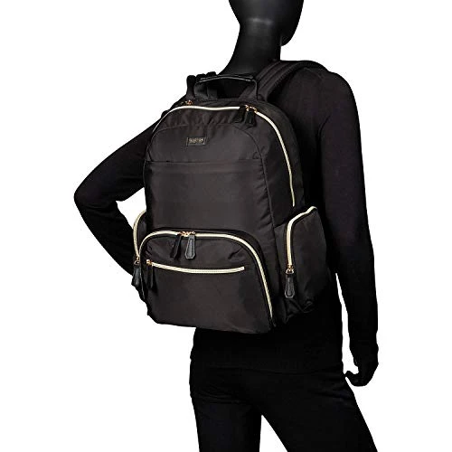 Kenneth Cole Reaction Women's Sophie Backpack Silky Nylon 15" Laptop & Tablet RFID Bookbag For School, Work, & Travel, Black With 20" Carry-On, One Size 4 Kenneth Cole Reaction Women's Sophie Backpack Silky Nylon 15" Laptop & Tablet RFID Bookbag For School, Work, & Travel, Black With 20" Carry-On, One Size - Image 2