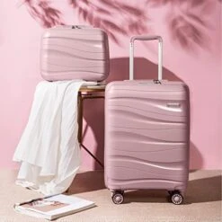 Melalenia Luggage Carry On Suitcase, PP Material Suitcase With Spinner Wheels,TSA Luggage Locks 22x14x9 Airline Approved (Nude Pink) 15 Melalenia Luggage Carry On Suitcase, PP Material Suitcase With Spinner Wheels,TSA Luggage Locks 22x14x9 Airline Approved (Nude Pink) -Luggage Factory Store 41kEA5IcscL