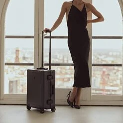 LEVEL8 Gibraltar Carry On Luggage, 20" Aluminum Frame Hardside Suitcase Zipperless Luggage With TSA Lock, 8 Spinner Wheels - Dark Grey 15 LEVEL8 Gibraltar Carry On Luggage, 20" Aluminum Frame Hardside Suitcase Zipperless Luggage With TSA Lock, 8 Spinner Wheels - Dark Grey -Luggage Factory Store 41l1KTexLNL