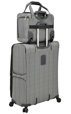 London Fog Knightsbridge II 15" 2-Wheel Under The Seat Bag, Grey Sapphire Plaid -Luggage Factory Store 41lW5bJm6bL