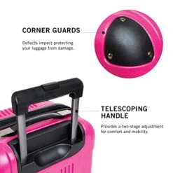 KENNETH COLE REACTION Out Of Bounds Luggage Collection Lightweight Durable Hardside 4-Wheel Spinner Travel Suitcase Bags, Magenta, 20-Inch Carry On 10 KENNETH COLE REACTION Out Of Bounds Luggage Collection Lightweight Durable Hardside 4-Wheel Spinner Travel Suitcase Bags, Magenta, 20-Inch Carry On -Luggage Factory Store 41lev9g9C8L