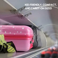 Emissary Kids Luggage With Wheels For Girls - 18” Unicorn Kids Suitcase With 14” Backpack - Kids Suitcases For Girls - Hard-Sided Rolling Kids Suitcase - Kids Carry On Luggage With Wheels -Luggage Factory Store 41n7J9dThoL
