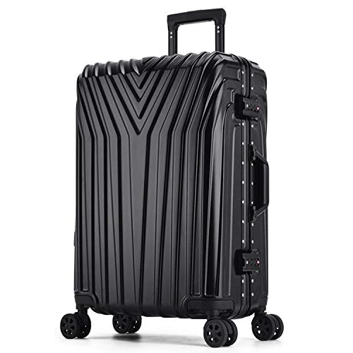 New Aluminum Frame Rolling Luggage Women Travel Bag Trolley Suitcase Carry On Luggage,Silver,24 5 New Aluminum Frame Rolling Luggage Women Travel Bag Trolley Suitcase Carry On Luggage,Silver,24 - Image 3