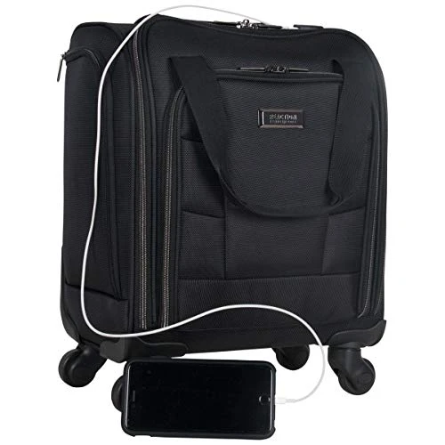 Kenneth Cole Reaction 18" Lightweight Multi-Pocket Anti-Theft RFID 14.1" Laptop & Tablet Underseater Carry-On With USB Charging Port, Black 9 Kenneth Cole Reaction 18" Lightweight Multi-Pocket Anti-Theft RFID 14.1" Laptop & Tablet Underseater Carry-On With USB Charging Port, Black - Image 7