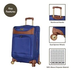 Caribbean Joe Castaway Designer Luggage - 4 Piece Softside Expandable Lightweight Spinner Suitcases- Travel Set Includes Tote Bag, 20-Inch Carry On, 24 Inch And 28-Inch Suitcases (Royal Blue) -Luggage Factory Store 41ngYvCnO2L