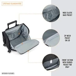 Briggs & Riley Baseline-Softside Cabin Spinner Bag, Black, Underseater 16-Inch -Luggage Factory Store 41nvEf3KR9L