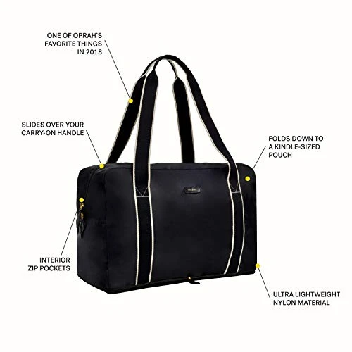 Paravel Foldable Travel Duffle Bag | Derby Black | Lightweight Carry On Bag 4 Paravel Foldable Travel Duffle Bag | Derby Black | Lightweight Carry On Bag - Image 2