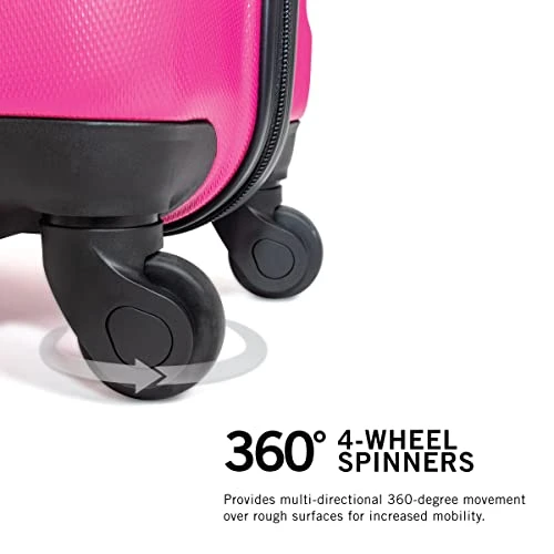 KENNETH COLE REACTION Out Of Bounds Luggage Collection Lightweight Durable Hardside 4-Wheel Spinner Travel Suitcase Bags, Magenta, 20-Inch Carry On 6 KENNETH COLE REACTION Out Of Bounds Luggage Collection Lightweight Durable Hardside 4-Wheel Spinner Travel Suitcase Bags, Magenta, 20-Inch Carry On - Image 4