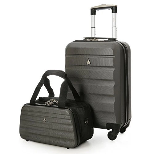 Aerolite 22x14x9” Hard Shell Suitcase Spinner Carry On + Under Seat Holdall 3 Aerolite 22x14x9” Hard Shell Suitcase Spinner Carry On + Under Seat Holdall