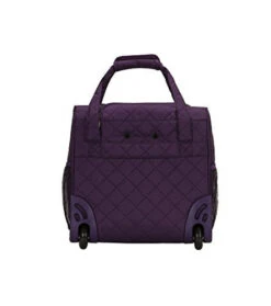 Rockland Melrose Upright Wheeled Underseater Carry-On Luggage, Purple, 16-Inch -Luggage Factory Store 41ts9ij22eL