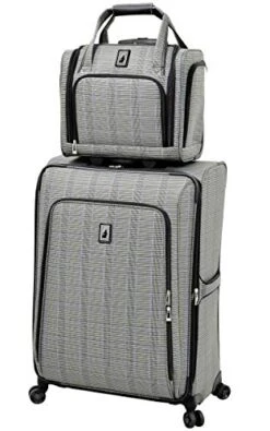 London Fog Knightsbridge II 15" 2-Wheel Under The Seat Bag, Grey Sapphire Plaid -Luggage Factory Store 41uklb47tpL