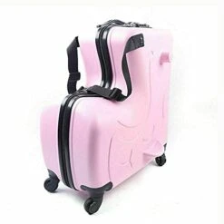Fetcoi 20" Travel Luggage Rolling Suitcase Ride On Cartoon Luggage ABS+PU Unisex Case Pink -Luggage Factory Store 41vuL8ZuInS