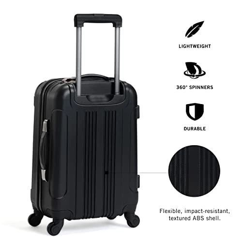 Kenneth Cole Reaction Out Of Bounds Luggage Collection Lightweight Durable Hardside 4-Wheel Spinner Travel Suitcase Bags, Midnight Black, 2-Piece Set (20" & 28") 7 Kenneth Cole Reaction Out Of Bounds Luggage Collection Lightweight Durable Hardside 4-Wheel Spinner Travel Suitcase Bags, Midnight Black, 2-Piece Set (20" & 28") - Image 5