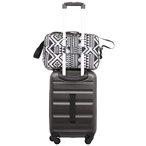 16 Inch Carry On Hand Luggage Flight Duffle Bag, 2nd Bag Or Underseat, 19L (Black Aztec) 7 16 Inch Carry On Hand Luggage Flight Duffle Bag, 2nd Bag Or Underseat, 19L (Black Aztec) - Image 5