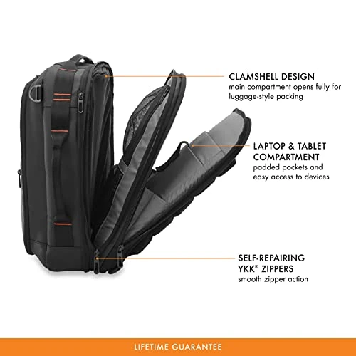 Briggs & Riley ZDX Convertible Backpack Duffel Carry-on, Black, Medium 20 Briggs & Riley ZDX Convertible Backpack Duffel Carry-on, Black, Medium - Image 18