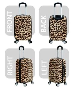 Rockland Safari Hardside Spinner Wheel Luggage, Leopard, Carry-On 20-Inch -Luggage Factory Store 510IEgQTtiL