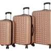 Steve Madden Luggage Set 3 Piece - Lightweight Hardside Suitcase Set - Includes 20 Inch Carry On, 24In/28In Checked Bag With 8-Wheel Rolling Spinner (Rose Gold, One Size) -Luggage Factory Store 515919yEQqL