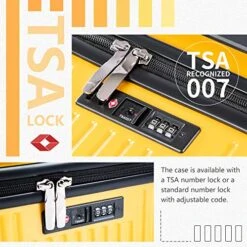 Coolife Luggage 3 Piece Sets PC+ABS Spinner Suitcase Carry On Fashion (Dark Green, One_Size) -Luggage Factory Store 515A OH0kML