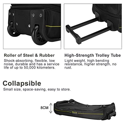 OIWAS Small Rolling Duffle Bag With Wheels Travel 22 Inch Carry On Luggage Tote Suitcase Unisex-Adult Short Term Trips Expandable 45L To 55L Women Men Black 7 OIWAS Small Rolling Duffle Bag With Wheels Travel 22 Inch Carry On Luggage Tote Suitcase Unisex-Adult Short Term Trips Expandable 45L To 55L Women Men Black - Image 5