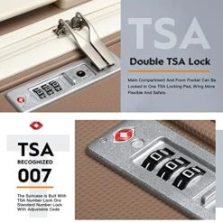 Joyway 20" Carry-On Suitcases & 14" Cosmetic Bag & 7" Small Bag, Lightweight Polypropylene Carrying Case With TSA Lock, Rigid Luggage With Swivel Wheels (Chocolate Color, 20in Carry-On) -Luggage Factory Store 518h0OjZ3ZL