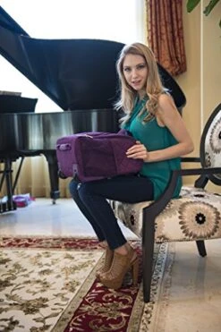 Rockland Melrose Upright Wheeled Underseater Carry-On Luggage, Purple, 16-Inch -Luggage Factory Store 518kynYDhxL