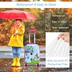 Goplus 2PC Kids Luggage, 12" & 16" Kids Carry On Luggage Set, Lightweight Spinner Suitcases For Boys And Girls (Deer) -Luggage Factory Store 518vZNJQObL 20ab470a cf26 4f98 b62d 913d69275821