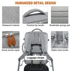 LOVEVOOK Carry On Backpack, 40L Travel Backpack For Women Men Airline Approved, Expandable Large Suitcase Backpacks With 4 Packing Cubes, Aer Travel Pack 3, Water Resistant Weekender Bag -Luggage Factory Store 519 Syy1OuL