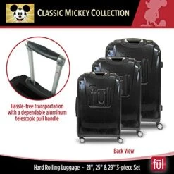 FUL Disney Mickey Mouse 3 Piece Rolling Luggage Set, Hardside Suitcase With Spinner Wheels, 21 Inch, 25 Inch And 29 Inch, Black 18 FUL Disney Mickey Mouse 3 Piece Rolling Luggage Set, Hardside Suitcase With Spinner Wheels, 21 Inch, 25 Inch And 29 Inch, Black -Luggage Factory Store 519e8EGvEVL