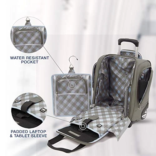 Travelpro Luggage Maxlite 5 15" Lightweight Carry-on Rolling Under Seat Bag, Slate Green 6 Travelpro Luggage Maxlite 5 15" Lightweight Carry-on Rolling Under Seat Bag, Slate Green - Image 4