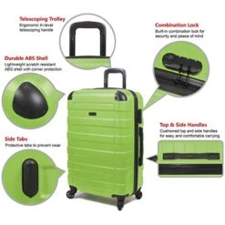 Hipack Prime Suitcases Hardside Luggage With Spinner Wheels, Green, 3-Piece Set (20/24/28) 13 Hipack Prime Suitcases Hardside Luggage With Spinner Wheels, Green, 3-Piece Set (20/24/28) -Luggage Factory Store 519wpyoHS6L
