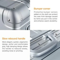 Bamboo Wolf 20-inch Aluminum-Magnesium Alloy Carry-on Hardside Suitcase Hard Shell Luggage, Built-In TSA Lock, Zipperless Fashion With Spinner Wheels For Travel / Business, Silver -Luggage Factory Store 51A5cQi7u6L e4ec6c1a 09be 40f1 ab5e 4c7c03760d98