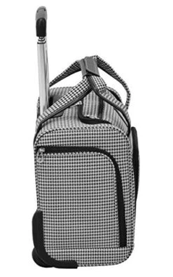 London Fog Cambridge Ultra-Lightweight 15inch 2-Wheel Under The Seat Bag, Black/White Houndstooth -Luggage Factory Store 51A 2BrHRBnSL