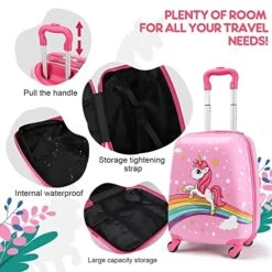 Emissary Kids Luggage With Wheels For Girls - 18” Unicorn Kids Suitcase With 14” Backpack - Kids Suitcases For Girls - Hard-Sided Rolling Kids Suitcase - Kids Carry On Luggage With Wheels -Luggage Factory Store 51BXcUvizRL