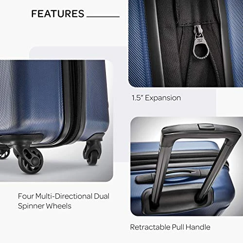 American Tourister Moonlight Hardside Expandable Luggage With Spinner Wheels, Navy, 3-Piece Set (21/24/28) 8 American Tourister Moonlight Hardside Expandable Luggage With Spinner Wheels, Navy, 3-Piece Set (21/24/28) - Image 6