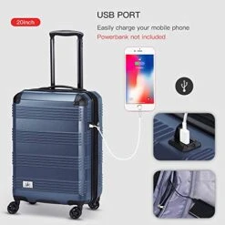 Verdi Luggage Set 3 Piece - Lightweight With USB Port Hardside Carry On Suitcase - Includes Expandable 20 Inch Carry On, 24In/TSA-Approved Lock 28In Checked Bag With 8-Wheel Rolling Spinner -Luggage Factory Store 51BcP 8DAaL