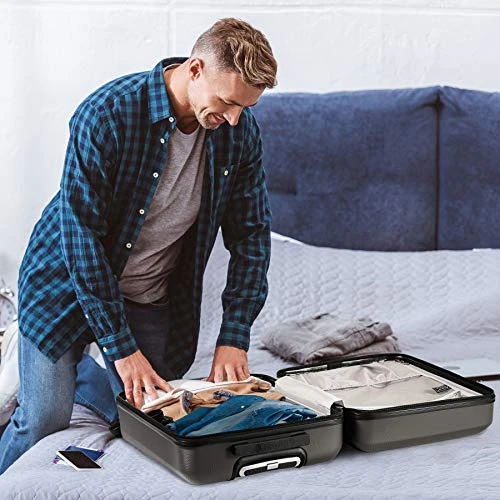 Aerolite 22x14x9” Hard Shell Suitcase Spinner Carry On + Under Seat Holdall 5 Aerolite 22x14x9” Hard Shell Suitcase Spinner Carry On + Under Seat Holdall - Image 3