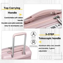 Melalenia Luggage Carry On Suitcase, PP Material Suitcase With Spinner Wheels,TSA Luggage Locks 22x14x9 Airline Approved (Nude Pink) 14 Melalenia Luggage Carry On Suitcase, PP Material Suitcase With Spinner Wheels,TSA Luggage Locks 22x14x9 Airline Approved (Nude Pink) -Luggage Factory Store 51Cz1XD N L