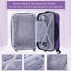 Goplus 20" ABS Carry On Luggage Expandable Hardside Travel Bag Trolley Rolling Suitcase GLOBALWAY (Purple) 17 Goplus 20" ABS Carry On Luggage Expandable Hardside Travel Bag Trolley Rolling Suitcase GLOBALWAY (Purple) -Luggage Factory Store 51D0Wj 8RkL