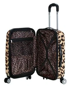 Rockland Safari Hardside Spinner Wheel Luggage, Leopard, Carry-On 20-Inch -Luggage Factory Store 51DABDj 9L