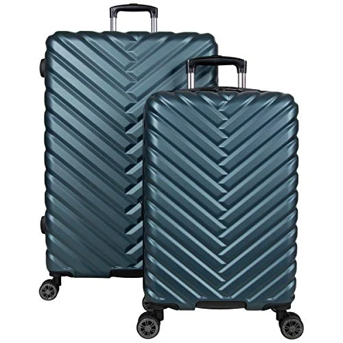 Kenneth Cole Reaction Women's Madison Square Hardside Chevron Expandable Luggage, Emerald, 2-Piece Set (20" & 28") 3 Kenneth Cole Reaction Women's Madison Square Hardside Chevron Expandable Luggage, Emerald, 2-Piece Set (20" & 28")