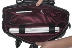 JKM And Company THE BARRINGTON Black Python & Alligator Compatible With Computer IPad, Laptop Tablet Rolling Tote Bag Briefcase Carryall Bag -Luggage Factory Store 51DgDGnoV8L