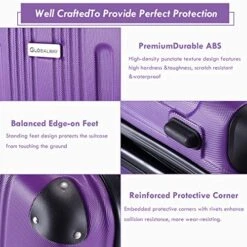 Goplus 20" ABS Carry On Luggage Expandable Hardside Travel Bag Trolley Rolling Suitcase GLOBALWAY (Purple) 15 Goplus 20" ABS Carry On Luggage Expandable Hardside Travel Bag Trolley Rolling Suitcase GLOBALWAY (Purple) -Luggage Factory Store 51EXEMNlPHL