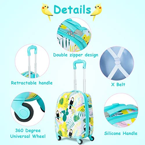 HONEY JOY 2 Pcs Kids Carry On Luggage 9 HONEY JOY 2 Pcs Kids Carry On Luggage - Image 7