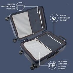Travelpro Platinum Elite Hardside Expandable Spinner Wheel Luggage TSA Lock Hard Shell Polycarbonate Suitcase, True Navy Blue, Checked-Medium 25-Inch -Luggage Factory Store 51H5Iuio RS