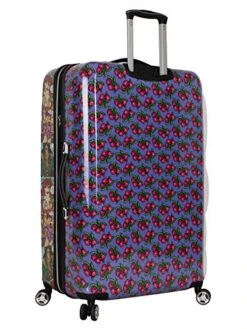 Betsey Johnson 30 Inch Checked Luggage Collection - Expandable Scratch Resistant (ABS + PC) Hardside Suitcase - Designer Lightweight Bag With 8-Rolling Spinner Wheels (Girls Print) -Luggage Factory Store 51IkPbWxfIL